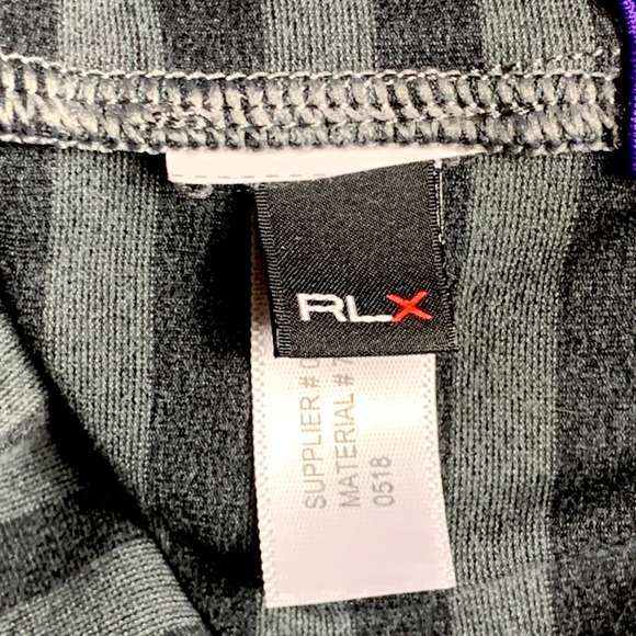 Ralph Lauren RLX Mens XXL Grey Black Striped Wicking Performance Golf Polo Shirt - Picture 4 of 11